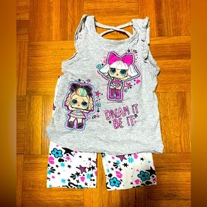 Lol girls short set size 5 barely worn